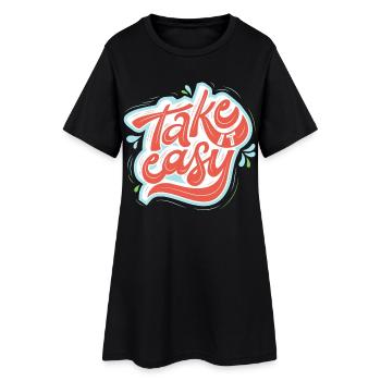 Calme-toi - Robe T-shirt Femme - noir - Devant