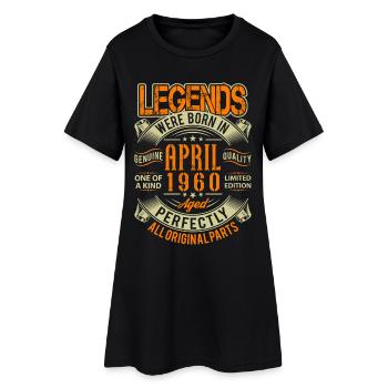 1960 April Birthday Legend - Women’s T-Shirt Dress - black - Front