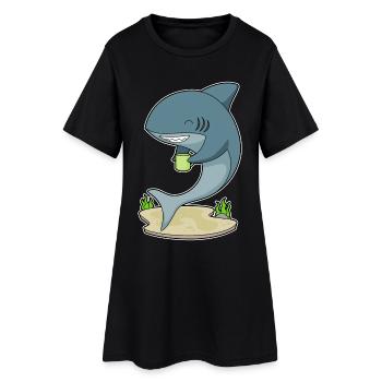 Tasse de requin - Robe T-shirt Femme - noir - Devant