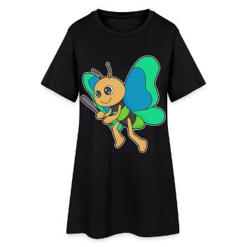 Batte de baseball Butterfly - Robe T-shirt Femme - noir - Devant