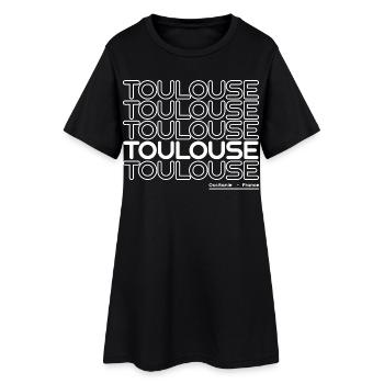 Lettrage néon de Toulouse - Robe T-shirt Femme - noir - Devant