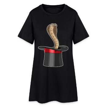 Snake Wizard Cylinder - Women’s T-Shirt Dress - black - Front