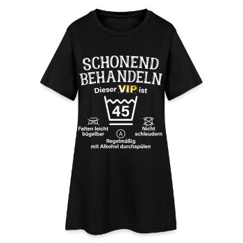 45. Geburtstag Schonend Behandeln 45 VIP ist 45 - Frauen T-Shirt-Kleid - Schwarz - Vorne