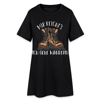 Mir reicht's: Ich geh wandern - Frauen T-Shirt-Kleid - Schwarz - Vorne
