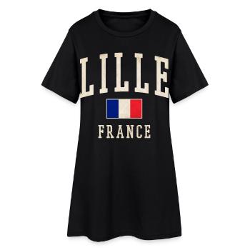Lille France Vintage Logo - Women’s T-Shirt Dress - black - Front