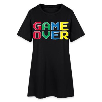 Jeu vidéo vintage - Robe T-shirt Femme - noir - Devant