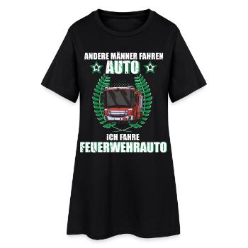 Feuerwehr Feuerwehrauto Feuerwehrmann Beruf - Frauen T-Shirt-Kleid - Schwarz - Vorne