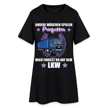 LKW Fahrerin Prinzessin Lastkraftfahrerin Geschenk - Frauen T-Shirt-Kleid - Schwarz - Vorne
