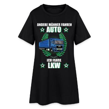LKW Fahrer Lastkraftfahrer Beruf Trucker  - Frauen T-Shirt-Kleid - Schwarz - Vorne