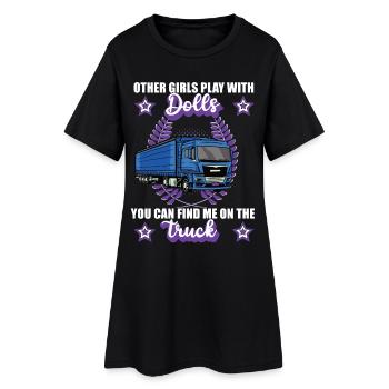Camionneur Camionneur Camionneur Cadeau Chauffeur de camion - Robe T-shirt Femme - noir - Devant