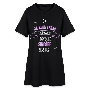 Team poissons cadeau femme fille poissons signe - Robe T-shirt Femme - noir - Devant