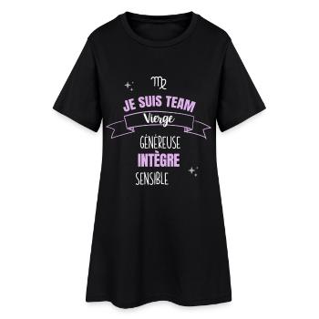Team vierge cadeau femme fille vierge signe zodiac - Robe T-shirt Femme - noir - Devant