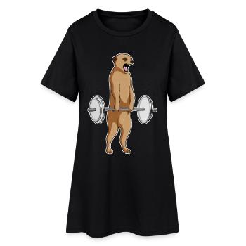 Culturiste Bodybuilder Barre, Bodybuilding - Robe T-shirt Femme - noir - Devant