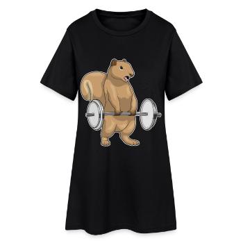 Bodybuilder Écureuil Bodybuilder Barbell Bodybuilding - Robe T-shirt Femme - noir - Devant