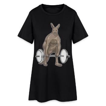 Bodybuilder Kangaroo Bodybuilding avec haltère - Robe T-shirt Femme - noir - Devant