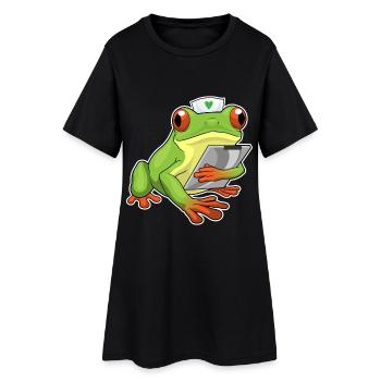 Infirmière grenouille - Robe T-shirt Femme - noir - Devant