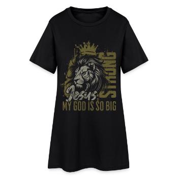 Jésus de la couronne du lion Grande Foi - Robe T-shirt Femme - noir - Devant