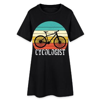 Cycologist Funny Vintage Cycling Cyclist - Frauen T-Shirt-Kleid - Schwarz - Vorne