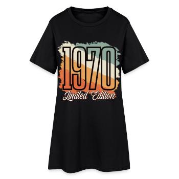 1970 Année de naissance Anniversaire Année de construction Vintage Rétro - Robe T-shirt Femme - noir - Devant