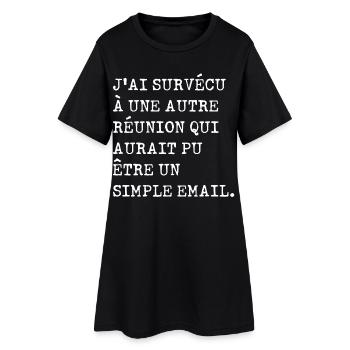 J'ai survécu à une autre réunion - Robe T-shirt Femme - noir - Devant