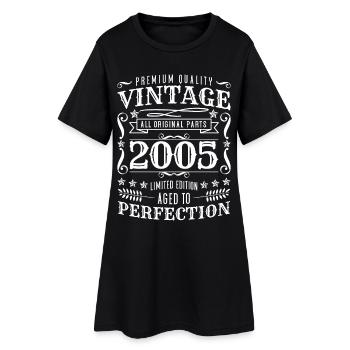 Cadeau Anniversaire Vintage 2005 Perfection - Robe T-shirt Femme - noir - Devant