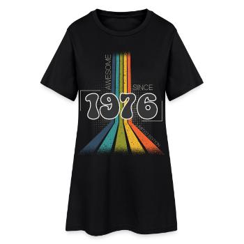 1976 Born birthday Groovy Vintage Retro - Women’s T-Shirt Dress - black - Front