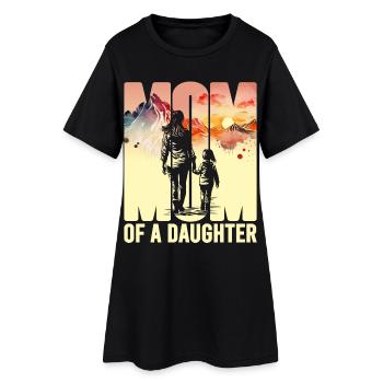 Mutter mit einer Tochter Muttertag Berge Mama Kind - Frauen T-Shirt-Kleid - Schwarz - Vorne