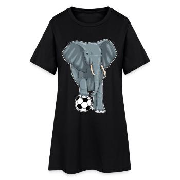 Elephant Football Player Football - Robe T-shirt Femme - noir - Devant