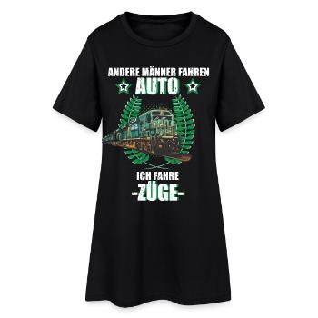 Züge Eisenbahn Lokführer Zug Bahn Beruf Spruch - Frauen T-Shirt-Kleid - Schwarz - Vorne