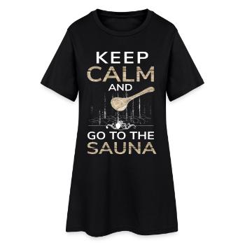 Restez calme et allez au sauna - Robe T-shirt Femme - noir - Devant