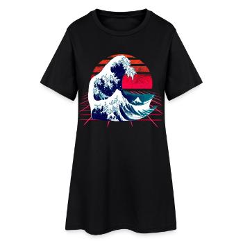 Vague japonaise - la Grande Vague au large de Kanagawa - Robe T-shirt Femme - noir - Devant