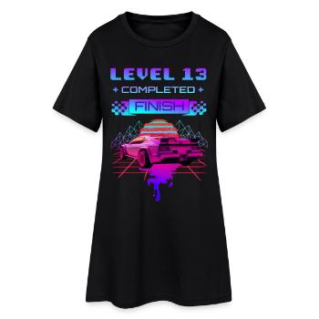 13e anniversaire LEVEL 13 Voiture de sport Retrowave - Robe T-shirt Femme - noir - Devant