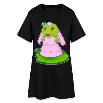 Mariage au voile de mariée de la grenouille - Robe T-shirt Femme - noir - Devant