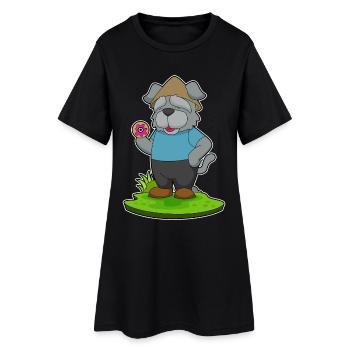 Donut pour chien - Robe T-shirt Femme - noir - Devant