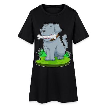 Os de chien - Robe T-shirt Femme - noir - Devant