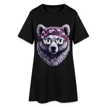Mama Bear Lunettes de soleil Bandana Fleurs de fête des mères - Robe T-shirt Femme - noir - Devant