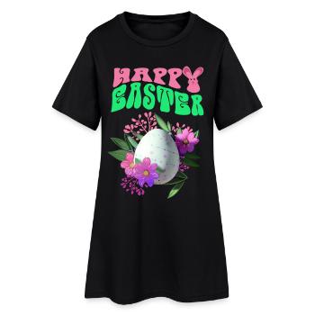 Joyeux Easter Easter Egg Art floral - Robe T-shirt Femme - noir - Devant