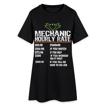 Mécanicien taux horaire Mécanicien Travailleurs de la mécanique Taux de main-d’œuvre - Robe T-shirt Femme - noir - Devant