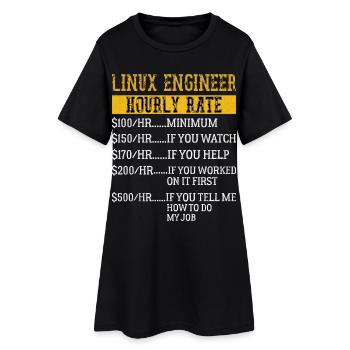 Linux Engineer Hourly Rate Mechanic Labor rate - Frauen T-Shirt-Kleid - Schwarz - Vorne