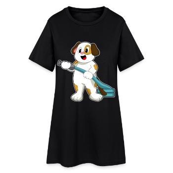 Dog Firefighter Fire Hose Fire Brigade - Women’s T-Shirt Dress - black - Front