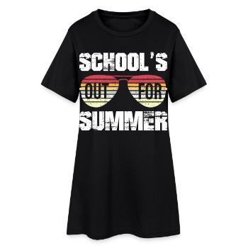 Schools Out For Summer Retro Vintage Style Summer - Frauen T-Shirt-Kleid - Schwarz - Vorne