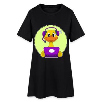 Bureau de l’ordinateur portable du secrétaire à canard - Robe T-shirt Femme - noir - Devant