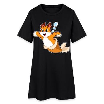 Tiger Mermaid - Women’s T-Shirt Dress - black - Front