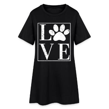 AMOUR CHIEN MAMAN AMOUREUX DES ANIMAUX - Robe T-shirt Femme - noir - Devant