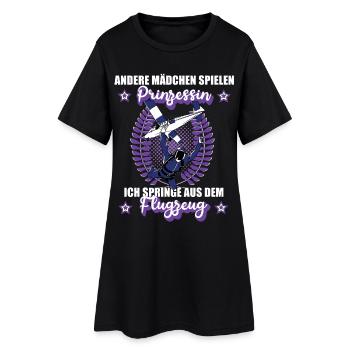 Fallschirmspringen Fallschirm Tandemsprung Mädchen - Frauen T-Shirt-Kleid - Schwarz - Vorne
