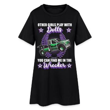 Dépanneuse Filles Remorquage Service Car Profession - Robe T-shirt Femme - noir - Devant
