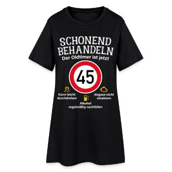 45. Geburtstag Schonend Behandeln Oldtimer Ist 45 - Frauen T-Shirt-Kleid - Schwarz - Vorne