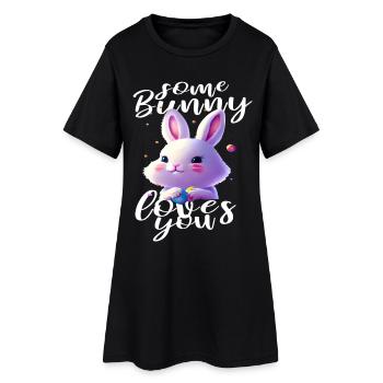 cute Easter Bunny loves you - Women’s T-Shirt Dress - black - Front