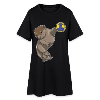 Joueur de handball Otter Handball - Robe T-shirt Femme - noir - Devant