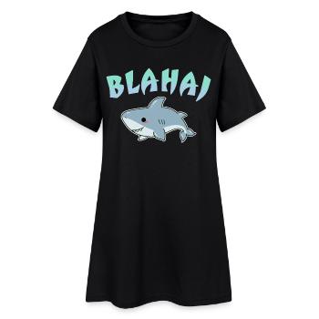 blåhaj - T-shirt Blahaj Love - - Robe T-shirt Femme - noir - Devant